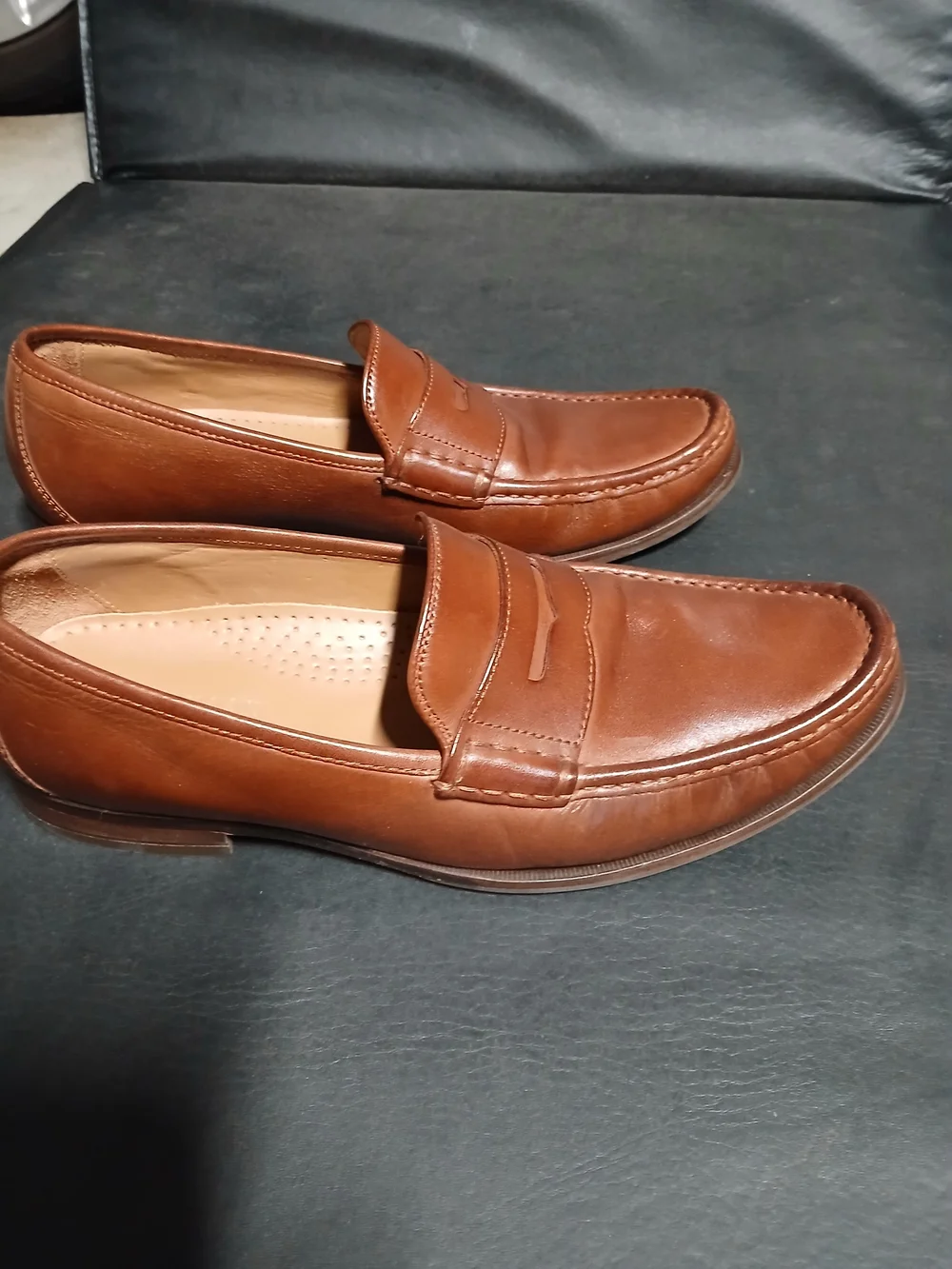 Cole Haan Men’s Tan Brown Leather Penny Loafers